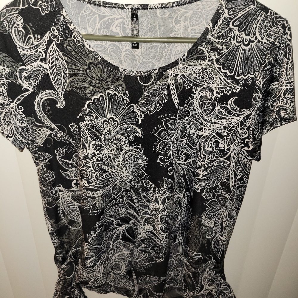 Black and white blouse